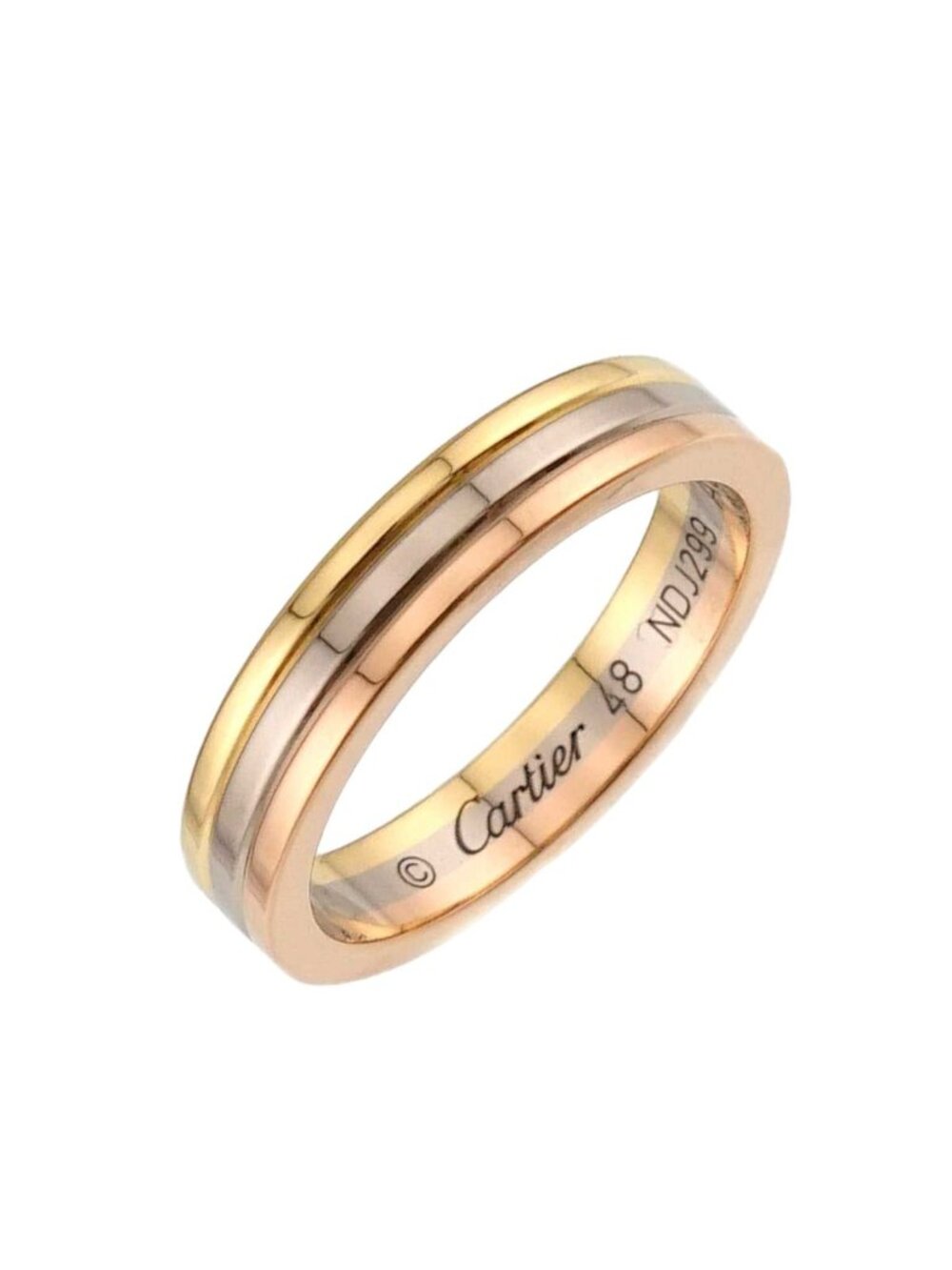 Cartier Vendome 48 Ring 18k Yellow Gold WG PG Three 750